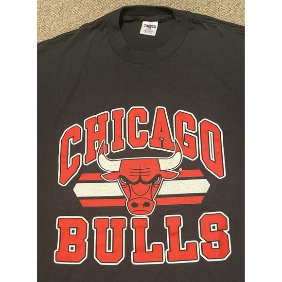 Vintage 90s XL Trench Chicago Bulls NBA Michael Jordan Single Stitch T-Shirt - Picture 3 of 7